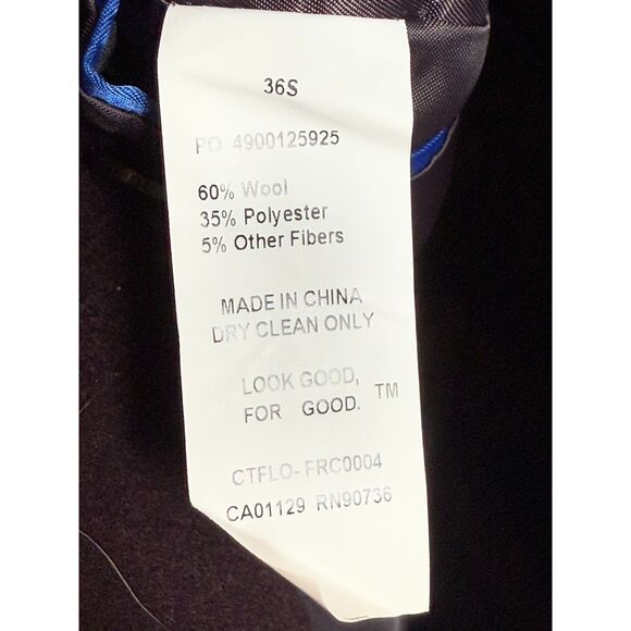 Kenneth Cole Reaction Men's Size 36S Eggplant Single-Breasted Overcoat EUC - Picture 6 of 6